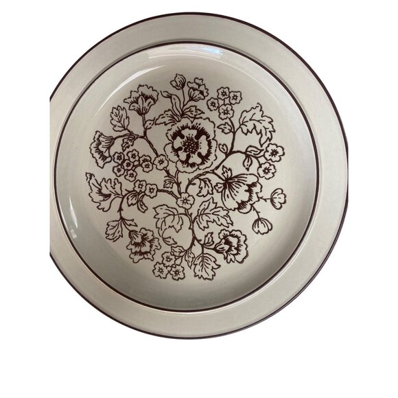 Homer Laughlin Other - Homer Laughlin Brown Floral Dinnerware 25 pc Made In USA Stoneware Vintage